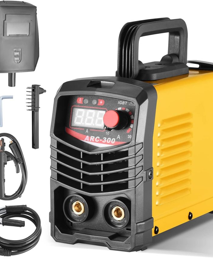 Poste à souder inverter,Hlieeosfcn 220V Poste a Souder Arc Poste à souder électrique portable 140A IGBT Inverter Soudeuse,Avec affichage numérique LCD pince de mise à la terre, masque, brosse