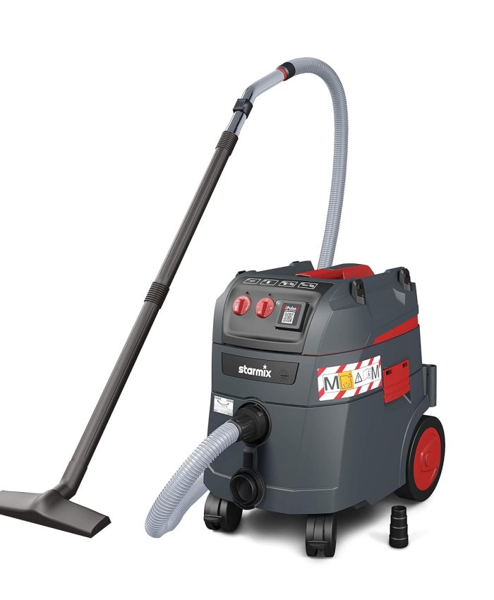Starmix Aspirateur Eau et poussière iPulse M-1635 Safe – Aspirateur de sécurité de qualité supérieure pour Chantier et Atelier (1600 W, 35 l)