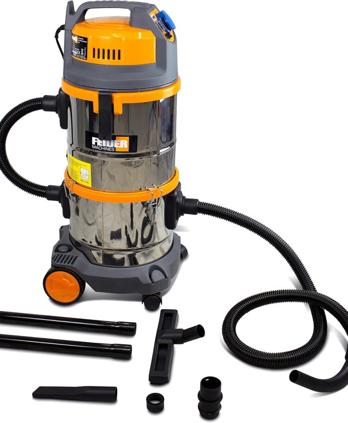FEIDER – Aspirateur spécial plâtre – Eau et poussière 1400 W 20 + 20 L – Cuve Inox – FAP1440