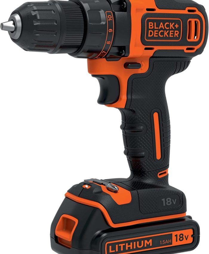 Black & Decker BDCDD186-QW Perceuse-visseuse sans fil 18 V avec chargeur/batterie 1,5 Ah