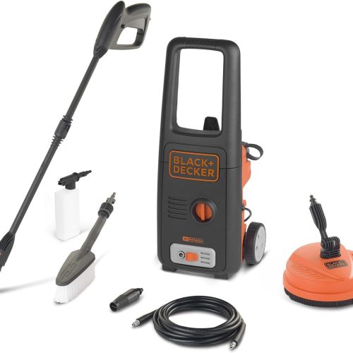Black+Decker BXPW1400PE Nettoyeur Haute Pression avec Patio Cleaner et Brosse Fixe (1400 W, 110 bar, 390 l/h)