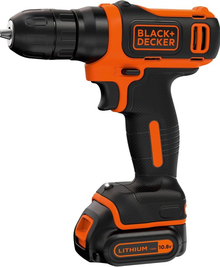 BLACK+DECKER BDCDD12-QW Perceuse-visseuse sans fil – Chargeur inclus, 10.8V, Sans coffret, 1 batterie