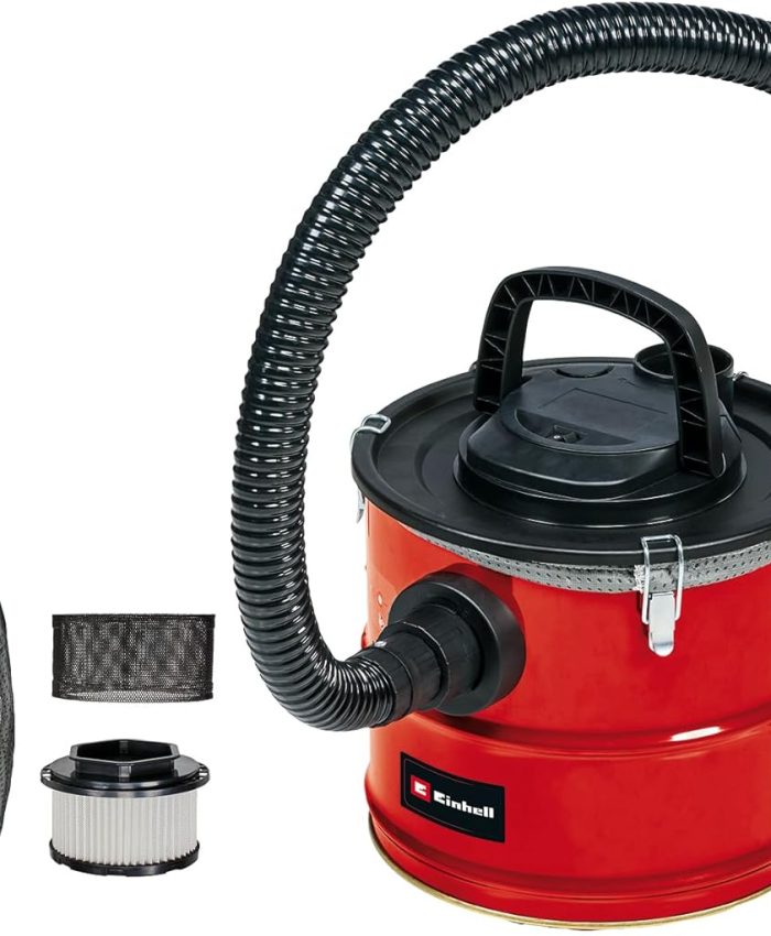 Einhell Aspirateur à cendres TC-AV 1718 D (1200 W, performance d’aspiration de 170 mbar, cuve en fer-blanc 18 L avec clips de fermeture rapide, pré-filtre pour poussières fines, cartouche filtrante)