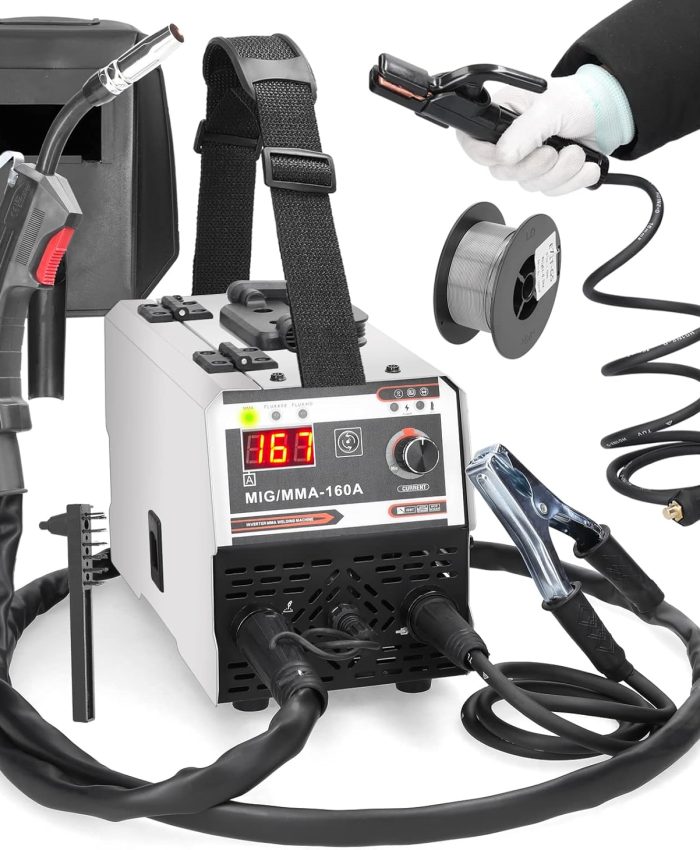 Machine à souder, poste à souder 2 en 1, soudage blindé MIG, soudage à l&rsquo;arc manuel MMA, soudage par onduleur CC, adapté à l&rsquo;acier à faible teneur en carbone, à l&rsquo;acier carbone moyen à l&rsquo;acier allié