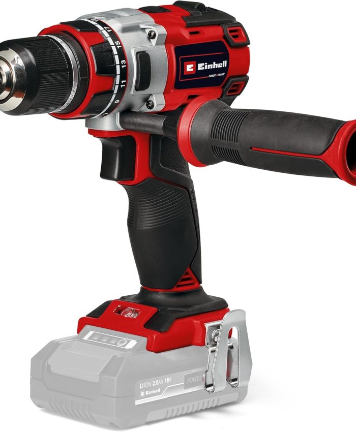 Einhell Professional Perceuse-visseuse sans fil TP-CD 18/80 Li BL-Solo Power X-Change (18 V, moteur sans charbon, 80 Nm, mandrin 13 mm, 2 vitesses, 19 niveaux couple, position perçage, sans batterie)