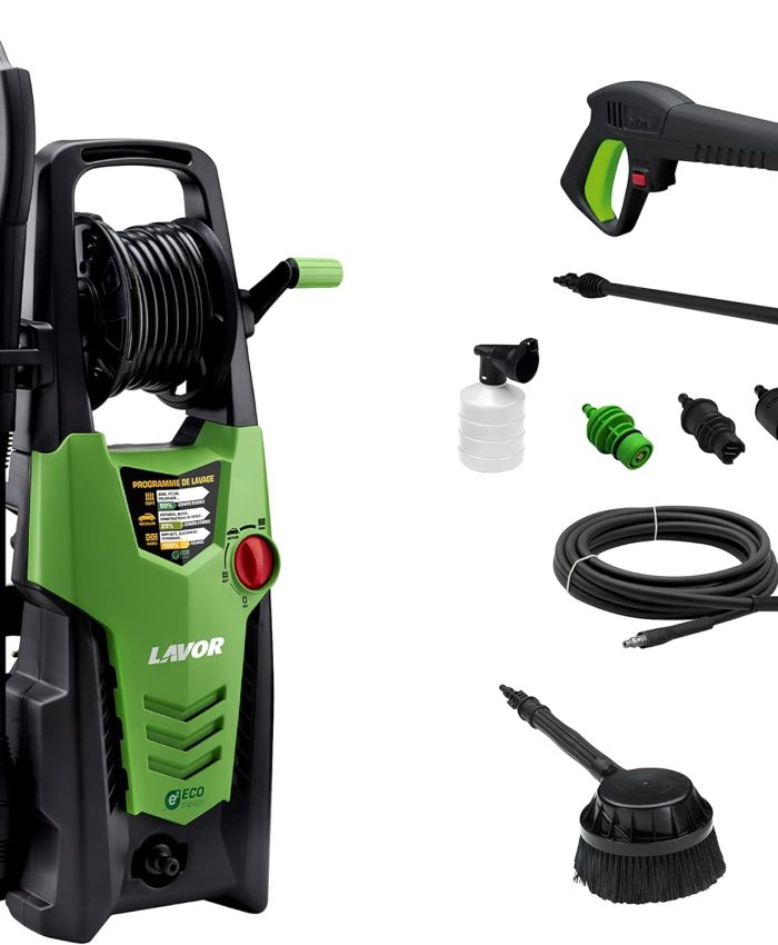 LAVOR Nettoyeur Haute Pression PLANET 160 WPS avec Programmes de Lavage WPS, Enrouleur et Brosse Rotative, Puissance 160 bar Max, Débit 510 l/h Max, Moteur 2500W