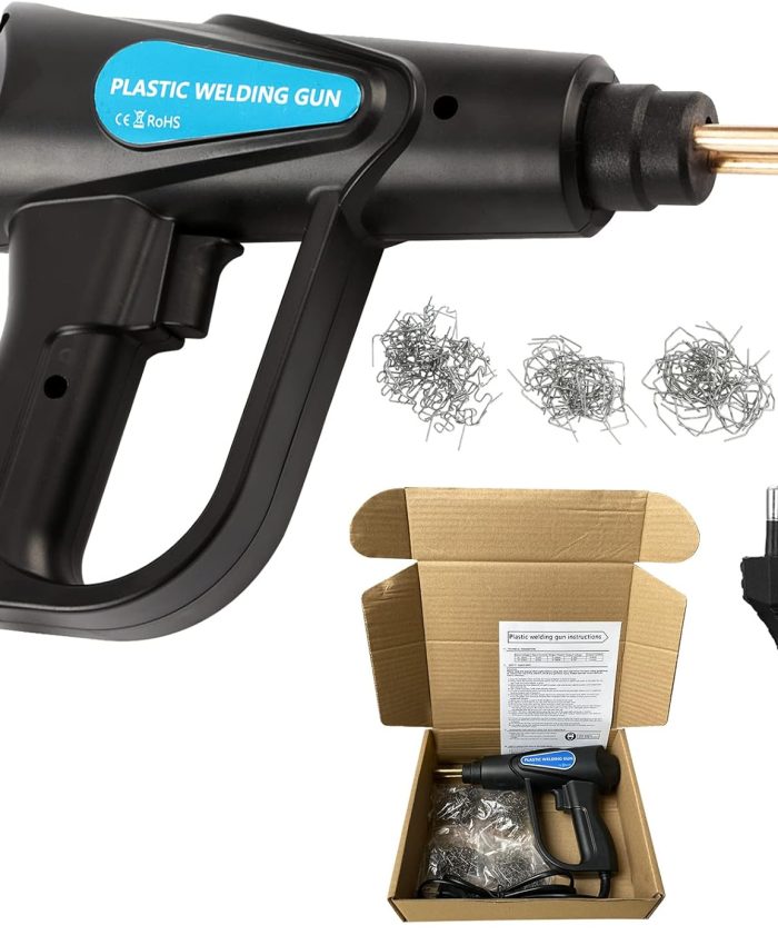Goolsky 70W Agrafeuse à Chaud, Kit de Réparation de Pare-Chocs de Voiture pour Machine à Souder en Plastique,4 Types D&rsquo;agrafes pour Coin Plat/Coin Extérieur/Coin Intérieur/Vague,Réparation de Soudure