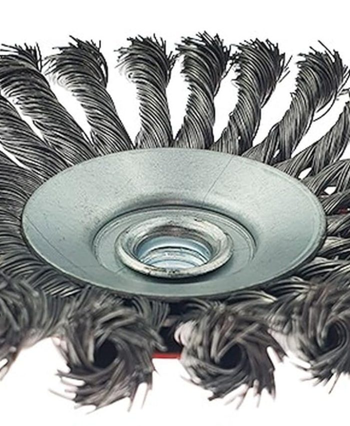 Brosse métallique conique M14 pour meuleuse d&rsquo;angle 115/125 mm. Réduction de la quantité (1, 125 mm)