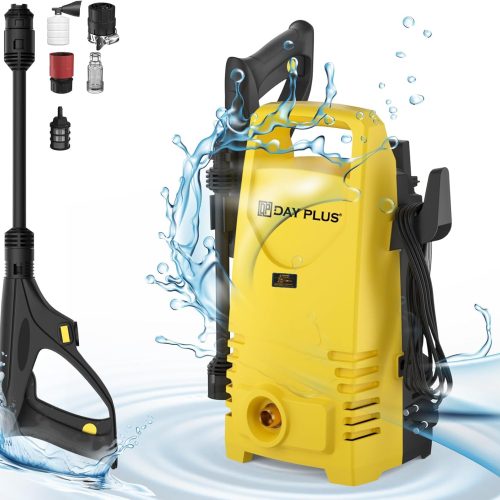 Nettoyeur Haute Pression 1800W,140Bars 380l/h Nettoyeur Haute Puissance avec buse réglable de 0 à 180°, Pistolet et Flexible Haute Pression 7m pour Le Nettoyage des Voitures, des terrasses,des patios