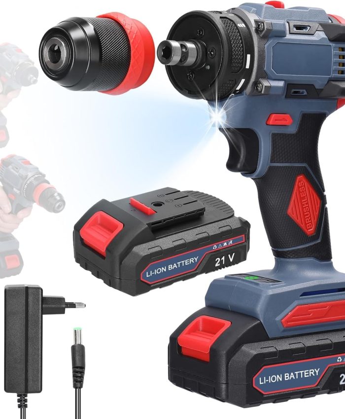 Weytoll Perceuse Visseuse Sans Fil 21V, 55 Nm max avec 2 batteries 1300 mAh pour appareils électroménagers, installation de meubles, réparation de composants électroniques automobiles