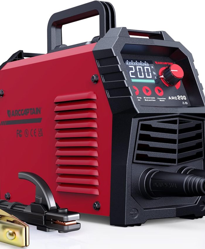 ARCCAPTAIN Poste a Souder Arc/Lift TIG 200 A avec Grand écran LED, Poste à Souder Inverter avec Contrôle Synergique, Machine a Souder MMA Portable (110 V/220 V, IGBT, Hot Start, Arc-Force, Anti-Stick)