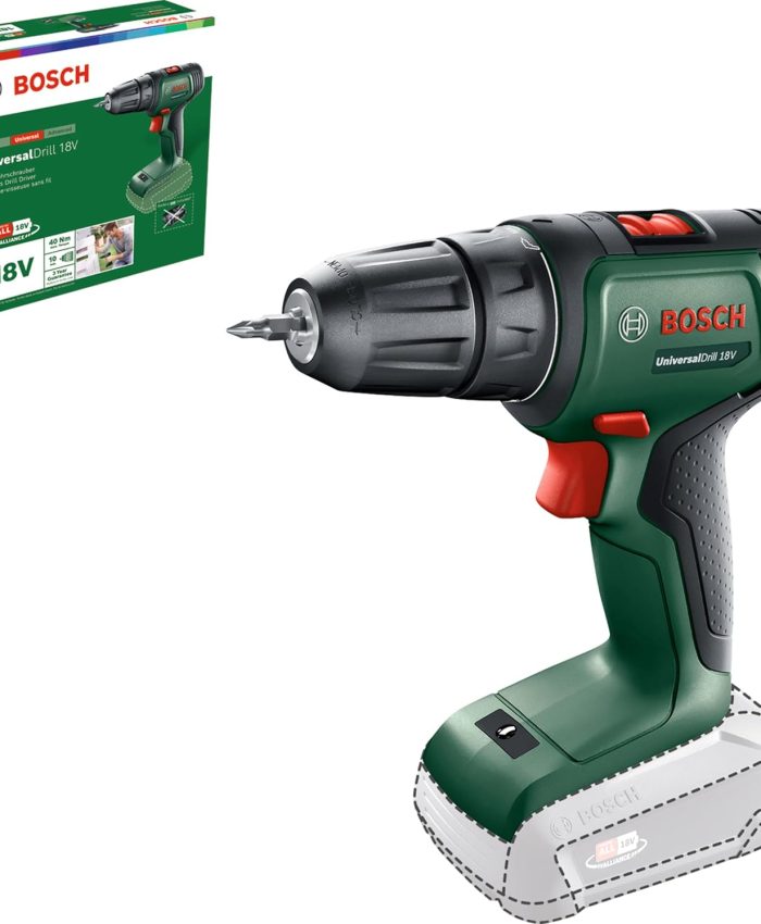 Bosch Home and Garden perceuse-visseuse sans fil UniversalDrill 18V (sans batterie, système 18 V, livré en boite carton)