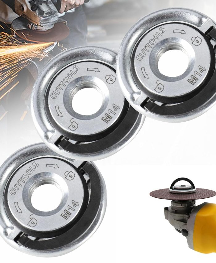 3 Pièces M14 Ecrou Meuleuse d&rsquo;angle Serrage Rapide, Écrou Serrage Rapide M14 pour Meuleuse,d&rsquo;angle électrique Écrous de Verrouillage,Meuleuse D&rsquo;Angle Angulaires Accessoires Disque A Tronconner Le Bois