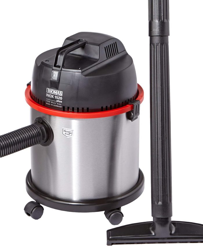 THOMAS 786182 Aspirateur INOX 1520 Plus, 1500 W, 20 liters, Noir/Rouge