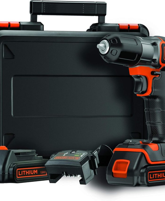 BLACK+DECKER ASD184KB-QW Perceuse visseuse 18V sans fil – Vissage impeccable : Technologie Autoselect ™ – Livrée en coffret avec 2 batteries 1.5Ah, et un chargeur 400mA