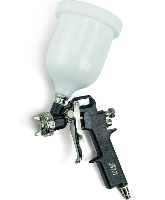 FIAC Pistolet à pulvérisation pour peinture modèle 1860, aérographe avec réservoir pour peinture de 600 ml, buse de 1,5 mm, jet rose ou plat, pression max 4 bar
