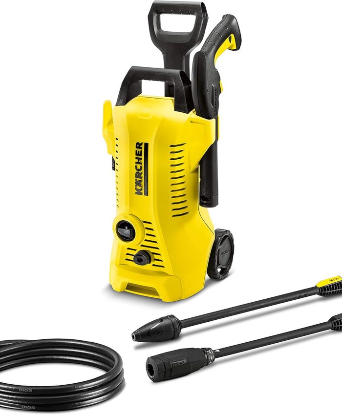 Kärcher Nettoyeur Haute Pression K 2 Power Control, Pression : max. 110 bar, Débit : 360 l/h, Surface : 20 m²/h, Filtre à Eau, Poids : 4,0 kg, Pistolet et Flexible Haute Pression, Rotabuse, Lance