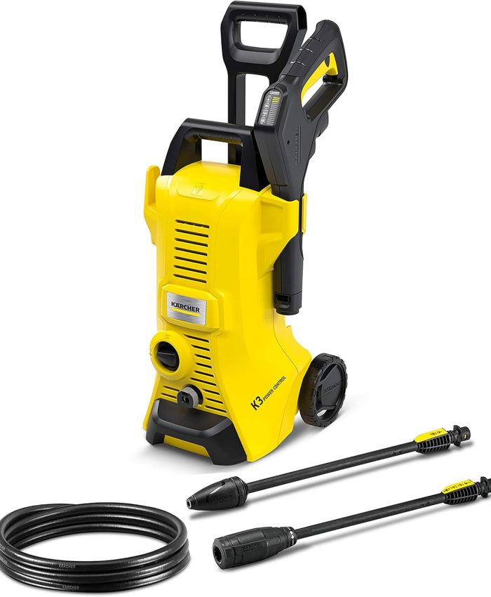Kärcher Nettoyeur Haute Pression K 3 Power Control, Pression : max. 120 bar, Débit : 380 l/h, Surface : 25 m²/h, Filtre à Eau, Poids : 4,4 kg, Pistolet et Flexible Haute Pression, Rotabuse, Lance