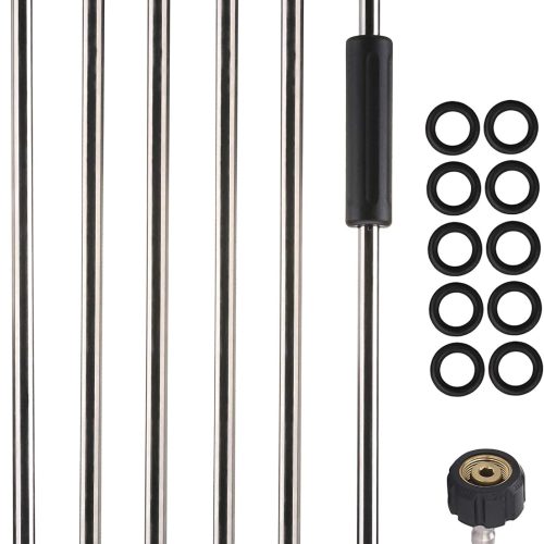 Tool Daily Rallonge pour nettoyeur haute pression, lance de nettoyeur haute pression de 228,6 cm, connexion rapide de 6,35 mm, M22, 4000 PSI