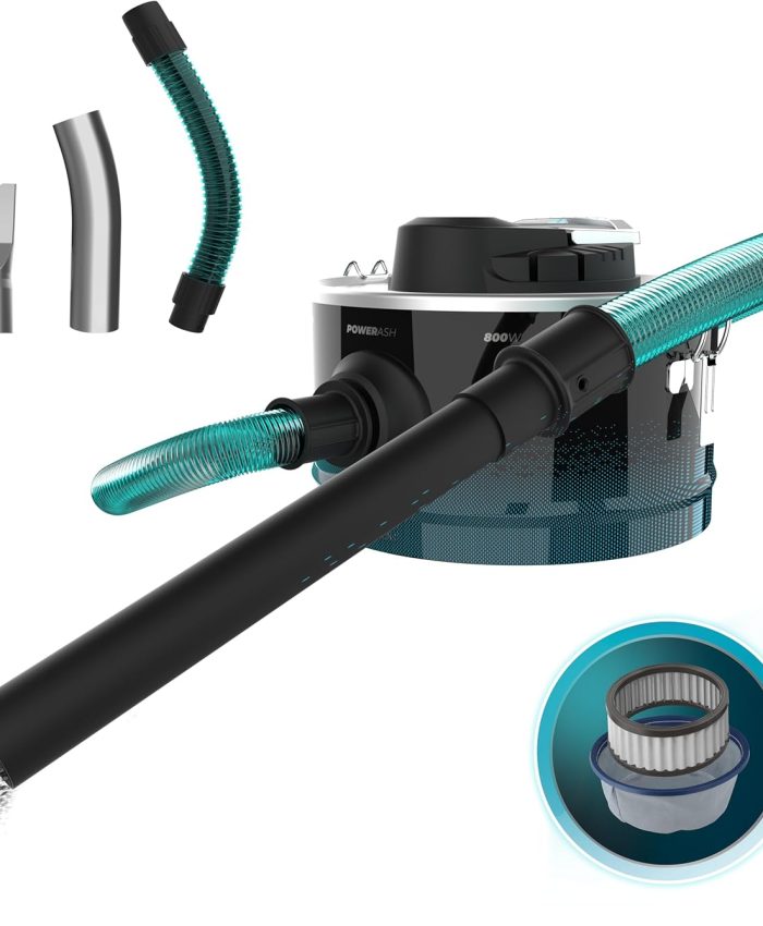 Cecotec Aspirateur de Cendres Compact Conga Ash 2000 Home 10L. Puissance 800W, 14kPa, Tuyau avec revêtement métallique, Filtre à Mailles métalliques, buse 38mm, poignée de Transport, Cordon de 3m