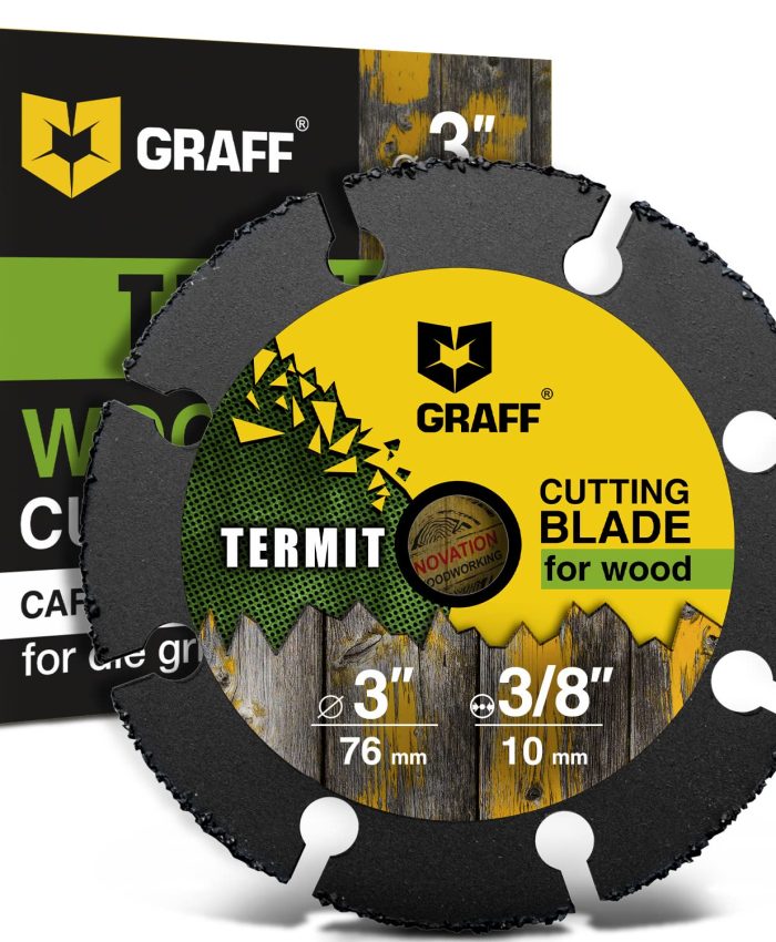 GRAFF Termit Disque à Bois Meuleuse 76 mm pour couper le Bois – Disque à Tronçonner Carbide Wheel pour Meuleuse d&rsquo;Angle – Coupe Rapide