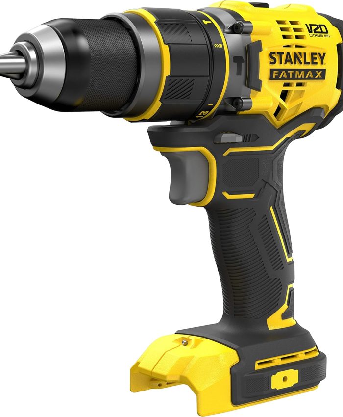 Stanley FATMAX Perceuse à Percussion sans Fil 18V Lithium Ion 80 Nm Moteur Brushless 35 700 cps/mn Sans Batterie Ni Chargeur Gamme FATMAX V20 SFMCD721B-XJ
