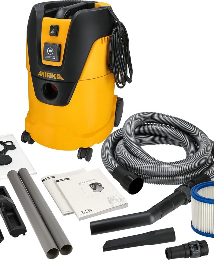 Mirka Aspirateur industriel Aspirateur eau et poussière 25 litres / Tuyau d&rsquo;aspiration / Puissance 1000 W / Adaptateur pour ponceuse Mirka inclus / Kit de buses
