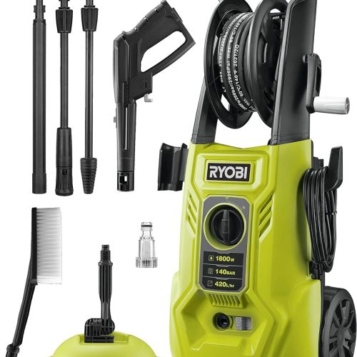 RYOBI Câble électrique Nettoyeur haute pression 140 bars RY140PWA, Vert & Anthracite