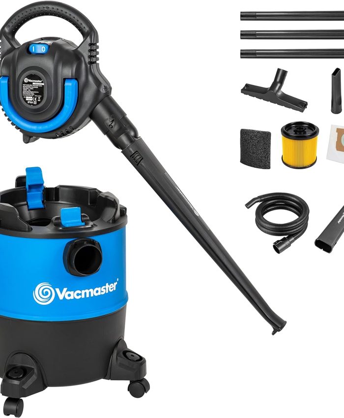Vacmaster VBVB1223PF 1200W 23L Aspirateurs Eau et poussière avec ou sans Sac,Souffleur Amovible,pour Maison, Cuisine, Tapis, Voiture